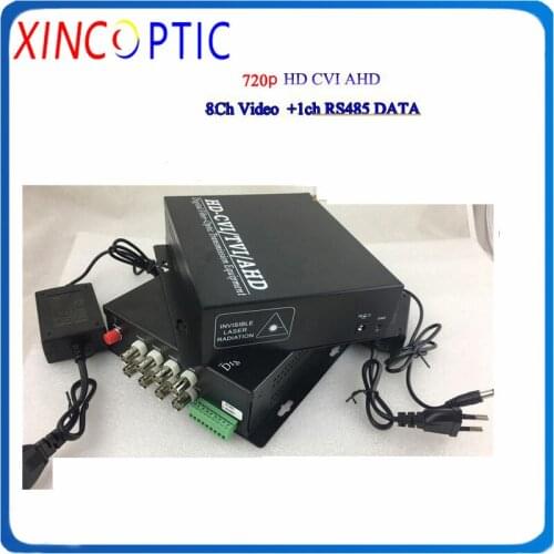 8Ch 720P CVI/AHD/TVI Converter SM Simplex FC 20KM Optic to BNC Digital Video Converter Fiber Optic Transmitter and Receiver