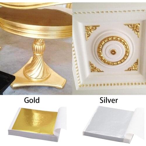 9x9cm 100 Sheets Practical K Pure Shiny Gold Leaf for Gilding Funiture Lines Wall Crafts Handicrafts Gilding Decoration