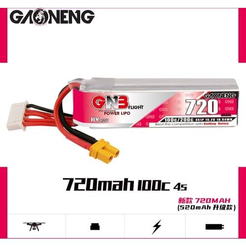 GAONENG GNB 720mAh 4S 15.2V 100C/200C HV Lipo Battery with XT30 Plug for Betafpv Beta85X Whoop FPV Drone RC Quadcopter Parts