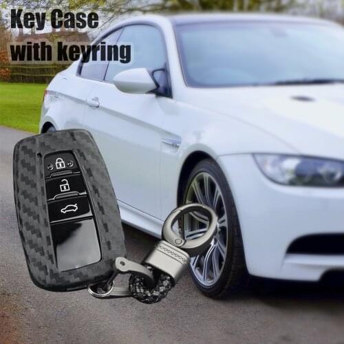 Car Keys Accessories Carbon Fiber Key Case Keyboard Cover Car-Styling For Toyota Camry CHR Avaloncar Key Shells Car Accessories