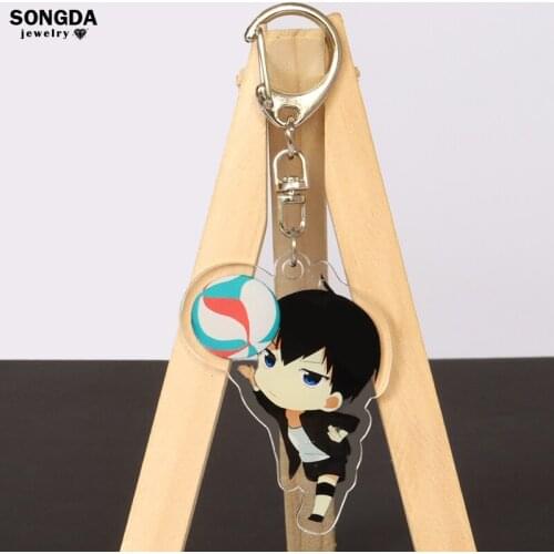 Manga Haikyuu Anime Keychain Hinata Shouyou Kageyama Tobio Acrylic Key Chains Cute Figure Bag Accessories for Teens Friend Gift