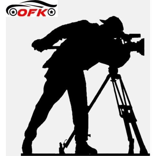 OFK Interesting Camera Video Movie Producer Vinyl Black/Silver Car Sticker 14CM*13CM