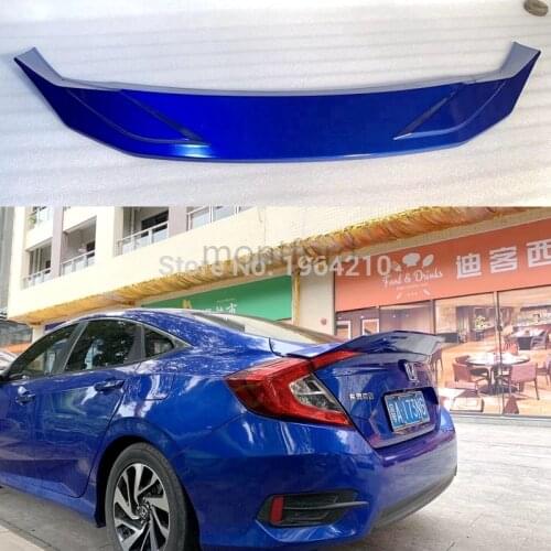 Car Styling ABS Plastic Unpainted Primer Color Rear Trunk Boot Wing Rear Lip Roof Spoiler For Honda Civic 2016 2017 2018