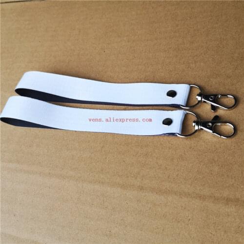 Sublimation polyester white blank keychains key ring heat transfer printing blank diy materials 20pcs/lot