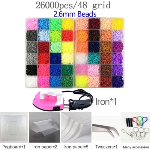 24/48 Colors 2.6mm hama Beads/ Iron Beads diy Puzzles Education Beads 100% Quality Guarantee perler Fuse beads toys for childre