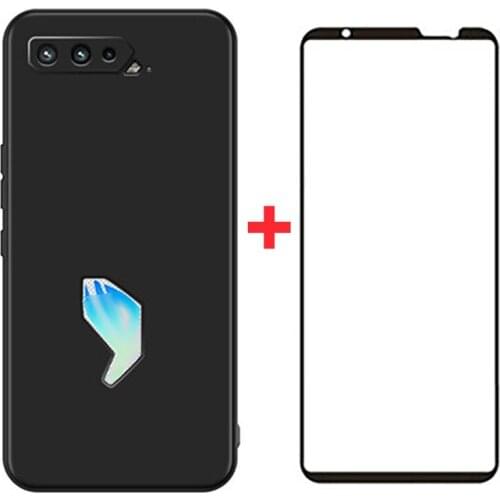 2 in 1 Case For ROG Phone 5S Screen Glass Film Shockproof Soft TPU Lens Protection Armor Cover For For ASUS Rog 5S Shell