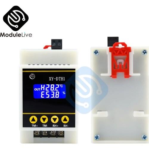 DTH1 Temperature Humidity Control -20C to 60C SHT30 Sensor Module 10A Relay Output for DIN Rail Incubator Temperature Control