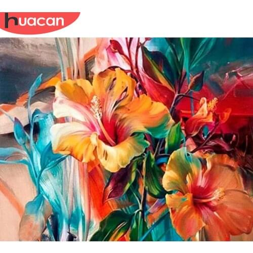 HUACAN Paint By Number Flower HandPainted DIY Gift Kit Drawing On Canvas Oil Painting Picture Wall Art Home Decoration