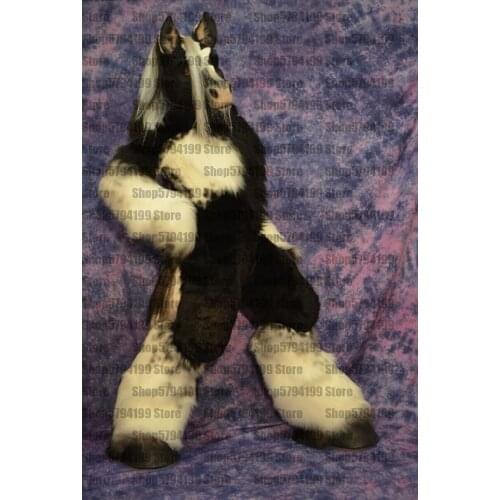 Customised #M23 horse black Furry Fursuit Suit Mascot Costume Cosplay Animal Party Fancy Dress Carnival Birthday Gift