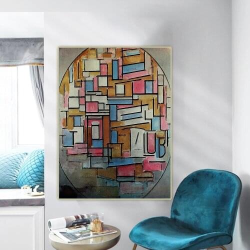 Picture Home Citon Composition With Oval In Color Decor Modular Canvas Painting Modern Printed Poster Wall Art Living Room Frame