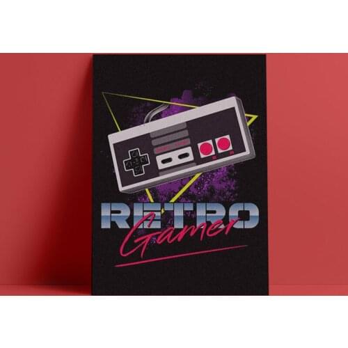 Retrowave Gamer Synthwave Canvas Painting wall Art decor Picture Living room Home Decoration Prints Poster with frame