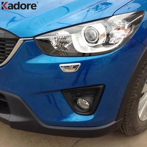 For Mazda CX-5 CX5 2012-2015 ABS Chrome Car Front Head Light Clean Wash Frame Decoration Cover Trim Car Styling Accessories