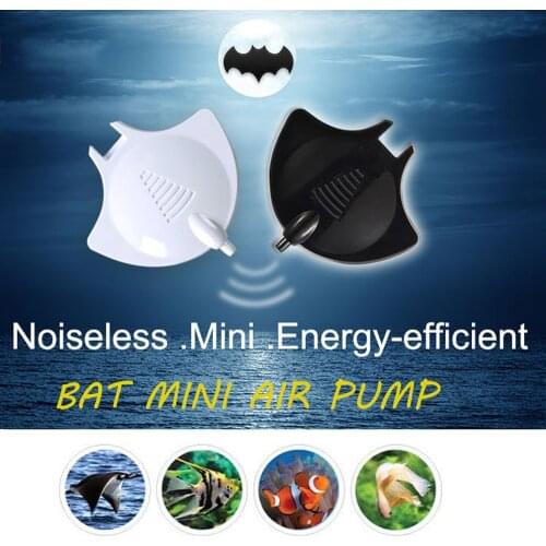 Bat Mini Air Pump Black/White Nano Hang On Quiet Silent With Air Tube Air Stone Aquarium Fish Water Plant Tank Q2210