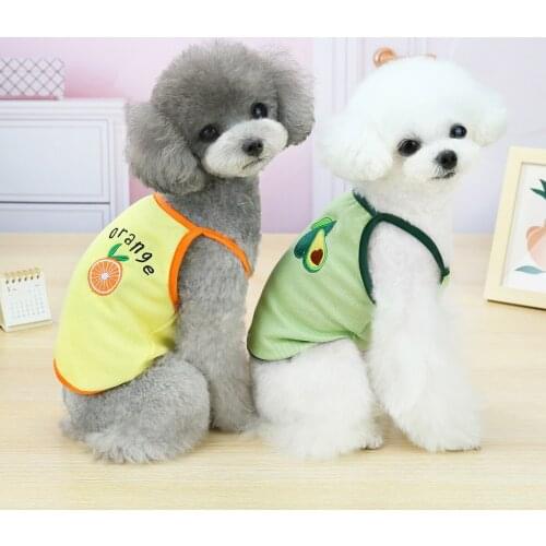 Cute Pet Dog Spring Summer Fruit Embroidery Sling Dress Clothes From XS to XXL Cheap Puppy Dogs Vest Coat