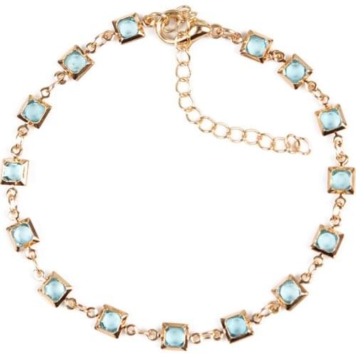 Fashion Handmade Geometric Anklets for Women Footchain Crystal Exquisite Ankle Bracelet on Leg Jewelry