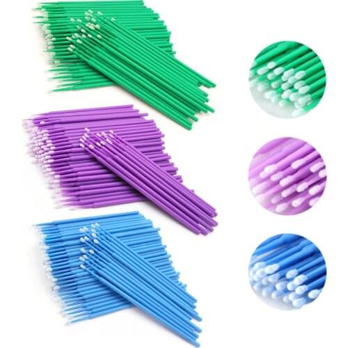 100Pcs/Lot Disposable Eyelashes Brushes Eyelash Extension Tools Swab Microbrushes Individual Eyelashes Removing Tools Applicator