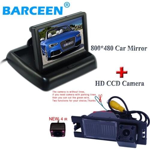 Original car rear reversing camera 170 lens angle and 4 ir with car rear display monitor 4.3" for Hyundai ix35 2010/2012