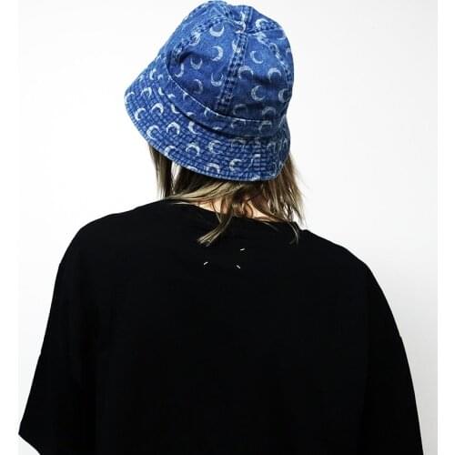 Women moon print bucket hat fisherman cap luna gorro pescador
