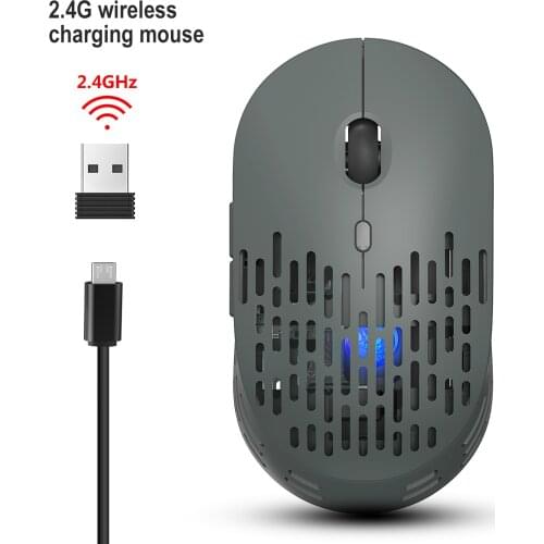 Rechargeable Wireless Gaming Mouse Luminous Hole Silent Mouse Wireless Optical Ergonomic 2.4G Computer Mice Gamer For Laptop PC