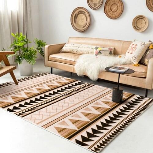 Simple Printed Flannel Area Rug Room Floor Carpet Welcome Foot Pad Living Room Bedroom Home Decorative Persian Geometry Rug