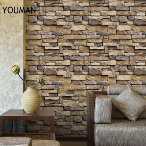 Self-adhesive wallpaper Vintage Brick Wallpaper 3D Wall Sticker Rustic Effect Self-adhesive Wallpaper Sticker Home Decoration