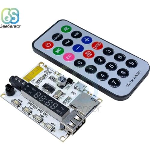 LED Digital Display Wireless Bluetooth FM MP3 Decoding Board TF Micro SD Card Audio Sound Module with Infrared Remote Controller