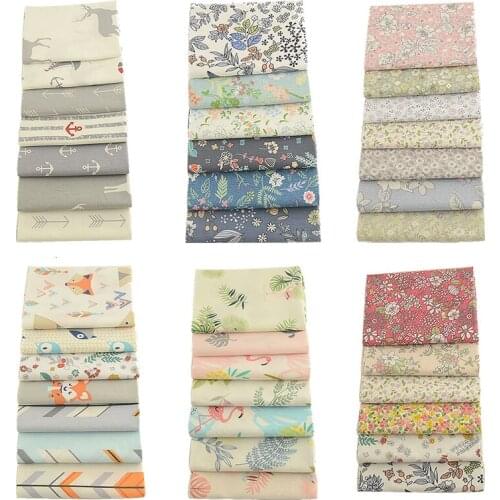 African Ankara fabric Telas De Algodon Para Patchwork Quilting Fabric Floral Sewing Cotton Twill Fabric Bundle 7 Pcs/lot 40x50cm