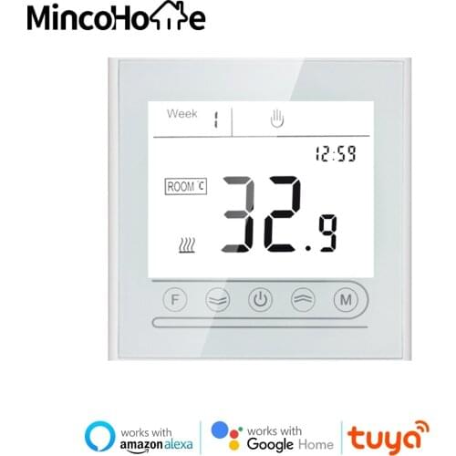 Tuya WiFi Smart Thermostat, Electric floor Heating Water Temperature Remote Controller LCD Touch Screen Floor Heating Termostato