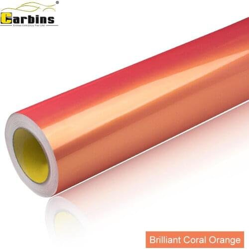 Wholesale Vinyl Car Wraps Cost Brilliant Coral Orange Color Fleet Decal Shield Best PVC Sticker Material Removable Washable