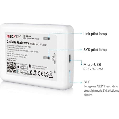 WL-Box1 WiFi iBox LED Controller 2.4GHz Gateway Wireless WiFi rgb Controller Voice Phone APP Control For Mi Light LED Lights