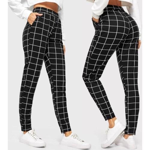 YEJABOR Women's Plaid Trousers
