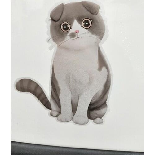 ZTTZDY 11.6cm*14.6cm Car Sticker Cute Simulation Pet Cat PVC Waterproof Decal YJ1-0058