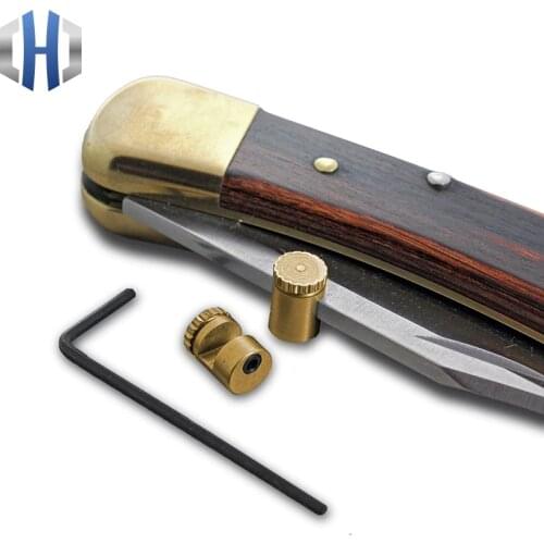 2PCS C Technic EDC Brass Knife Push Button Plate Knife Pusher Nail Knife Tools Accessories 3mm