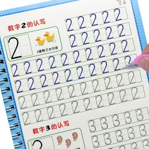 2021 Magic Writing Paste 3D Copybook For Calligraphy Numbers 0-100 Handwriting Textbook Learning Math Book Writing For Kids Toys