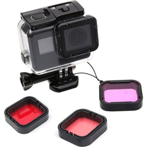 3-Pack Underwater Filters Kit Red Magenta Snorkel Lens Color Filter for GoPro HERO 5 6 7 Black Suit Housing Case Accessories