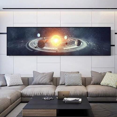 Abstract Nebula Space Planet Cloud Stars Astronauts Picture Wall Art Canvas Painting Wall Landscape Print Postersfor Room Decor