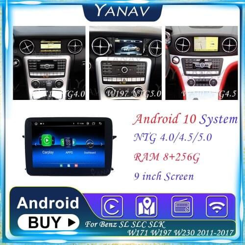 Car Radio For Mercedes Benz SL SLC SLK W171 W197 W230 2011-2017 GPS Navigator Stereo Receiver Multimedia MP3 Player with Carplay