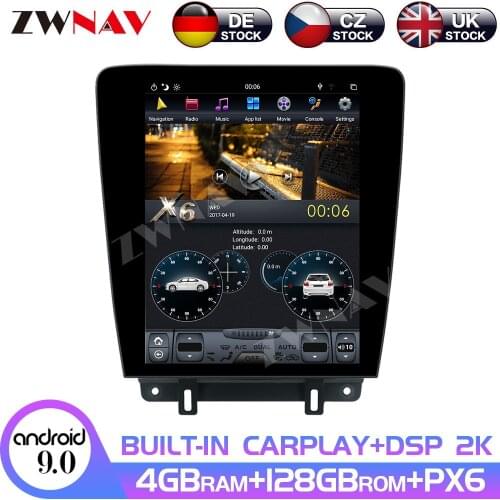 Tesla style Android 9 128GB Car GPS Navigation For Ford Mustang 2010-2014 Head Unit Multimedia Player Auto Radio Tape Recorder