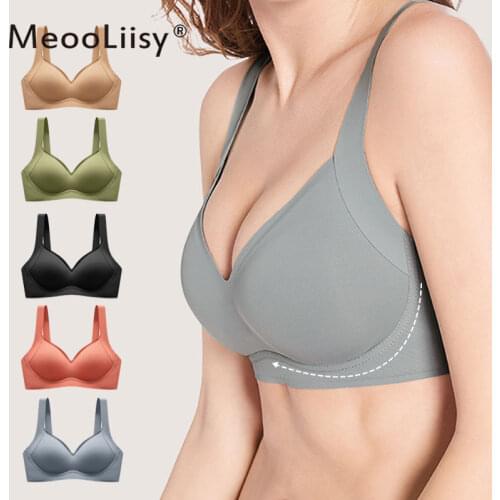 MeooLiisy Seamless Bras for Women Padded Push Up Underwear Soft No Wire Brassiere Sexi Lingeri S to XL