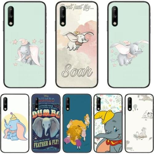Disney Dumbo Clear Phone Case For Huawei Y 5 6 7 8 9 A P S Pro 2020 2019 Black Etui Coque Hoesjes Comic Fashion