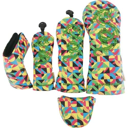 Golf Club #1 #3 #5 Wood Headcovers Driver Fairway Woods cover PU Leather Head Covers Set Protector Golf Accessories