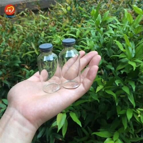 32*70*12.5mm 30ml Transparent Glass Bottles with Rubber Cap Jars Vials for Liquid Leakproof Storage Bottle 100pcs