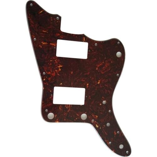 Pleroo Custom Guitar pickgaurd - For MIJ Jazzmaster Guitar Pickguard with PAF Humbucker, 4 Ply Brown Tortoise