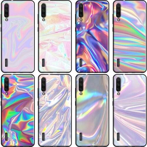 Holographic Iridescent Print Case For POCO X3 M3 F2 Pro Case For Xiaomi Mi 11 A1 A2 A3 Mi Note 10 Lite Mi 10T 9T Pro Coque
