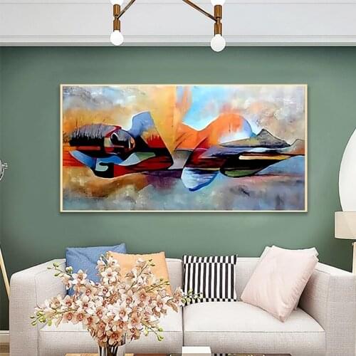 HD Poster Buddha Abstract Oil Painting Canvas Religious Prints Nordic Mural Living Room Home Decoration