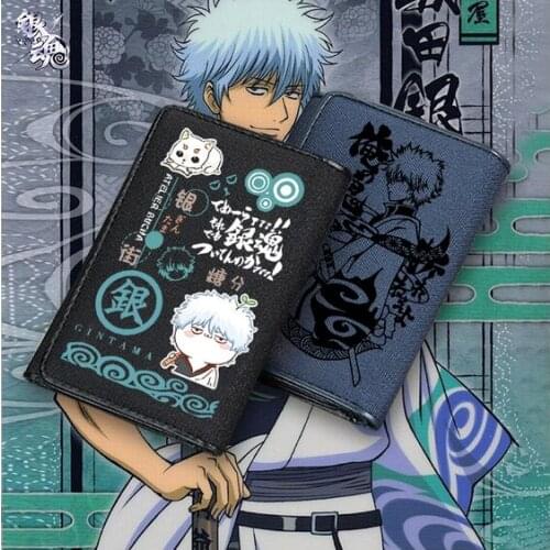 Hot Cartoon Card Holdr Billfold Game Student Cosplay Gift Anime GINTAMA Sakata Gintoki Kamui Kagura Coin Purse PU Folding Wallet