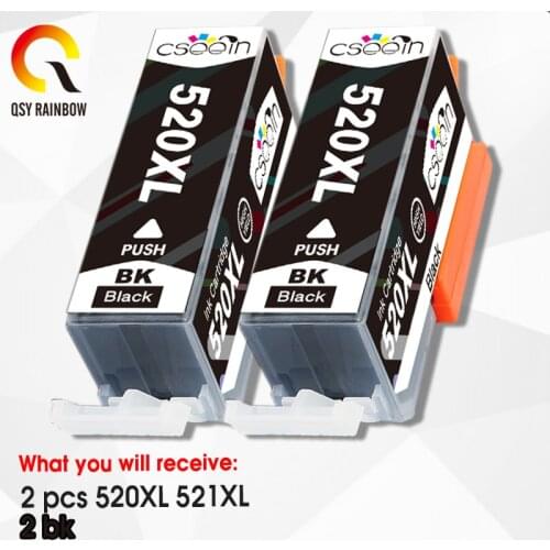 2pcs Ink Cartridges PGI 520 CLI 521 for Canon PIXMA iP3600 4600 4700 MP 540 550 560 620 630 640 980 MX860 Printer chip