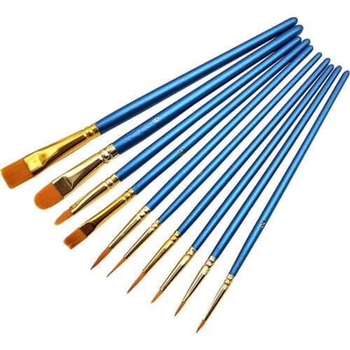 10Pcs Halloween Makeup Body Paint Brushes Cosplay Art Schmink Face Painting Make Up Brush Set Tools Kit Cosmetic Brush Blue