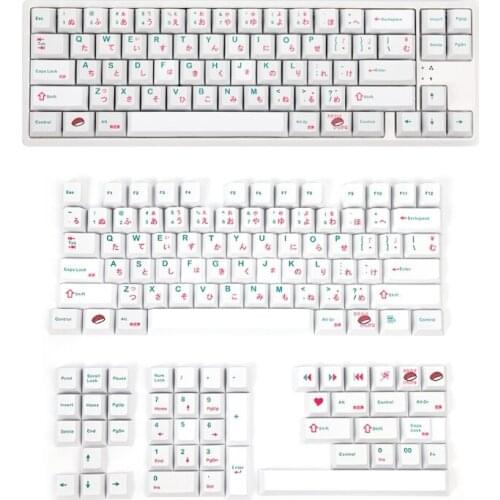 PBT Cherry Profile Keycap 121 Keys Dye Sublimation Sushi Keycaps for Mechanical Keyboard With 1.75U 2U Shift 7U Spacebar