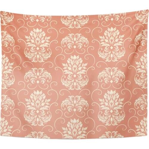 Carpet Antique Damask Elegant Luxury Baroque Classical Curve Elegance Home Decor Tapestry Wall Hanging for Living Room Bedroom